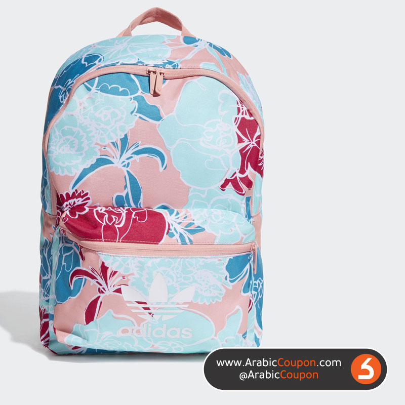 NEW backpacks designs for women and girls in GCC - Adidas backpack with classic floral prints
