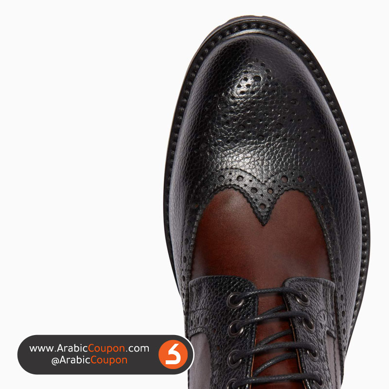 احدث 6 احذية رسمية كلاسيكية في السوق الخليجي - حذاء أوكسفورد جلد بنقشة بروغ من اليفينتي