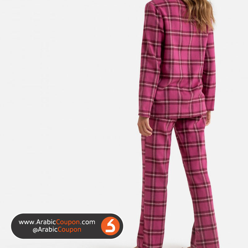 The cutest cozy women's pajamas for autumn & winter 2020 in the GCC - LA REDOUTE COTTON GRANDAD PYJAMAS
