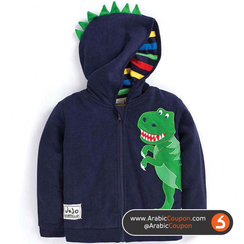 best newborn BOY Jackets for winter - Jojo Mama Baby's jacket with a dinosaur print