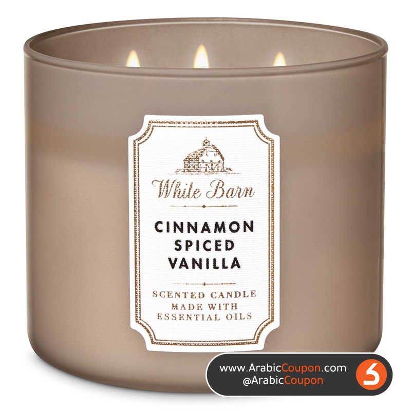 Bath and Body Works 3-Wick Candle - Vanilla Cinnamon scent _ Discover the latest 7 most beautiful candles with Autumn & Winter smells