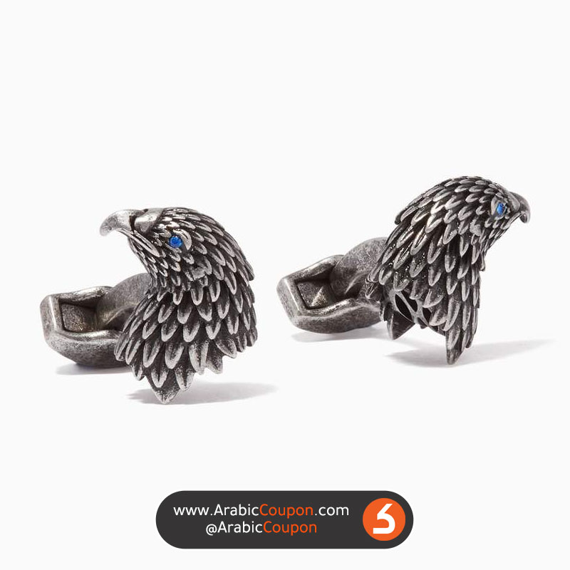 Tateossian Gray Eagle Cupcake Cufflinks - most beautiful men's formal accessories for Autumn and Winter 2020