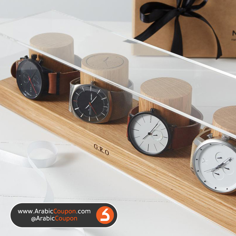 Handmade wooden watch box - 4 watches -