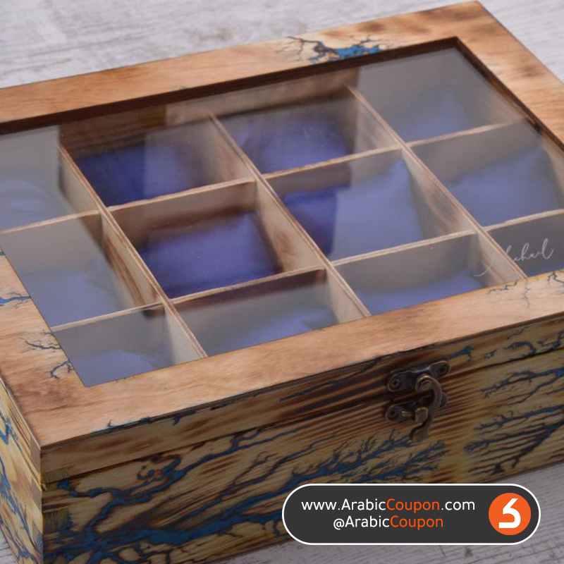 صندوق حفظ الساعات من الخشب مصنع يدويا - 12 ساعة - 