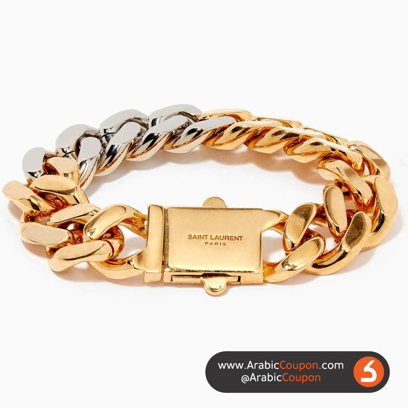 YSL chunky chain bracelet Model 213909149 _ gold brass metal for women - The most beautiful designs of women's bracelets for the year 2020