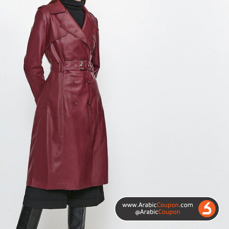 Karen Millen faux leather trench coat - women Coat Trends for Autumn & Winter 2020 in GCC 