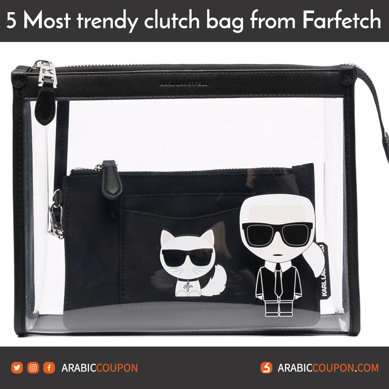 Karl Lagerfeld transparent clutch bag from Farfetch