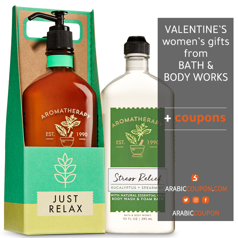 Bath and Body Works aromatherapy gift set with eucalyptus mint scent - Valentine's women gifts from Bath and Body Works