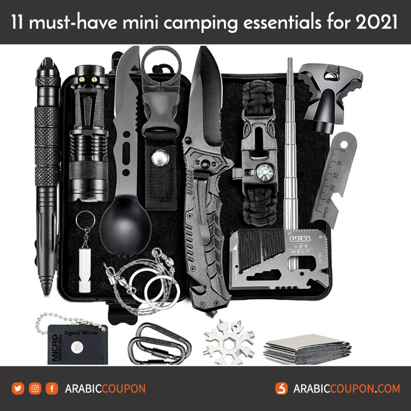 Camp Survival Gear "35 in 1" - Best small Camping accessories