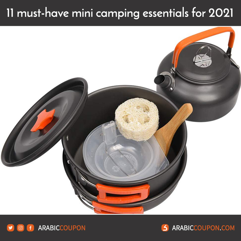 Outdoor Camping Cookware Kit Aluminum - Best small Camping accessories
