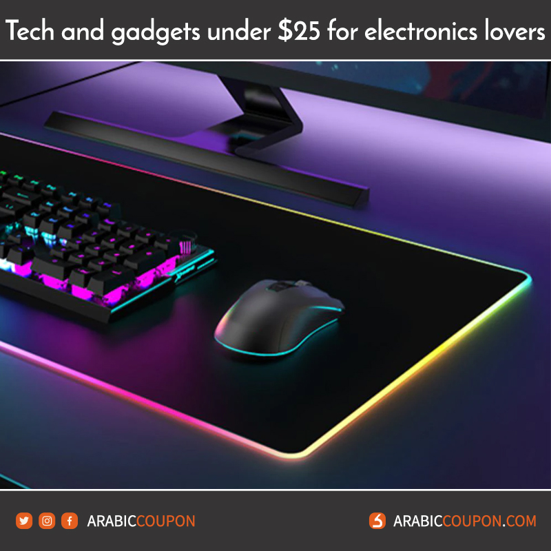 Colored keyboard and mouse pad - Tech & Gadgets under $25 for electronics lovers