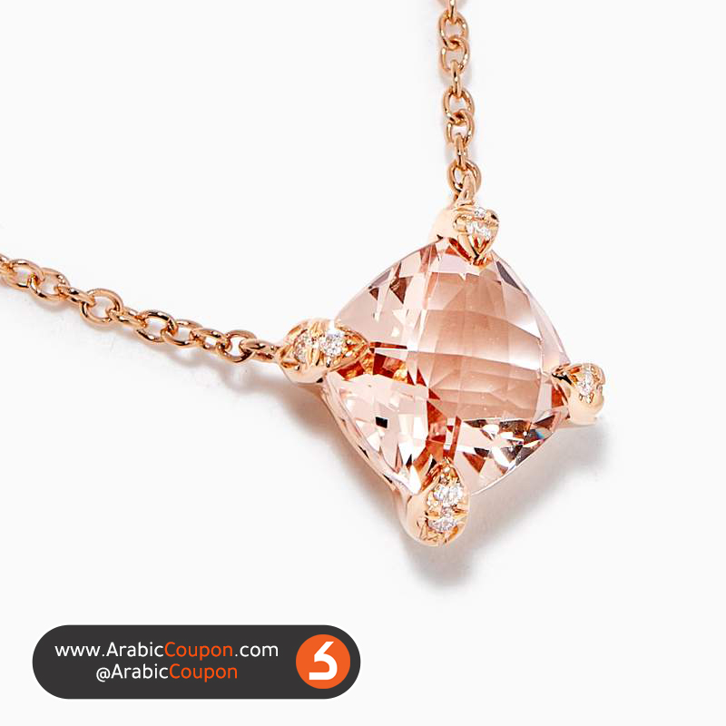 David Yurman _ chatelaine r morganite diamond pendant necklace in 18kt rose gold for women - The latest and most luxurious women's necklaces for fall and winter 2020