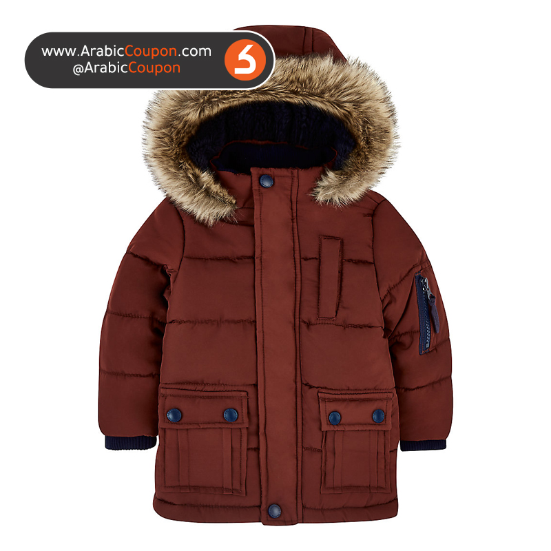 burgundy padded coat for boys - MotherCare - 