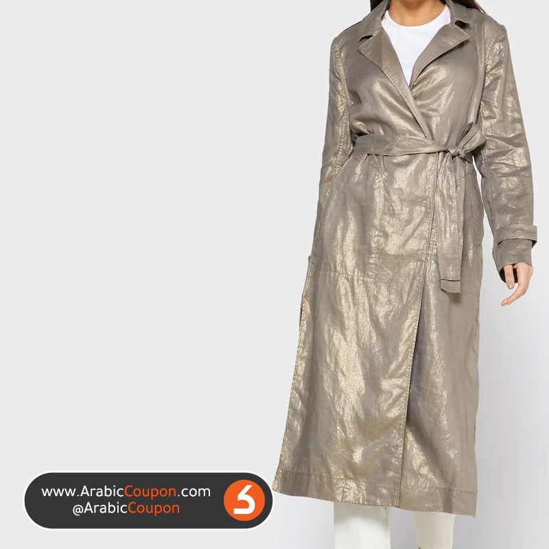 10 Women Fashion Trends In GCC for Autumn 2020 - Banana REPUBLIC Shimmer Belted Coat