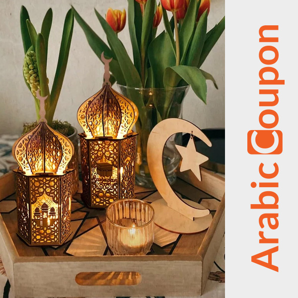 luminous wooden lantern - Ramadan decorations from AliExpress