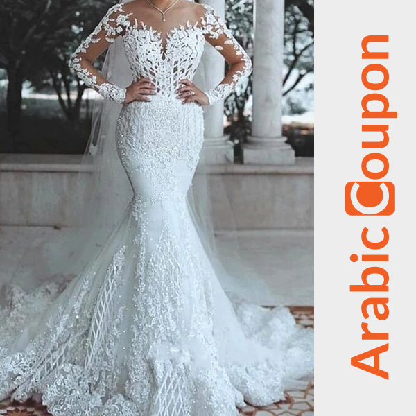 Sparkly lace wedding dress from AliExpress