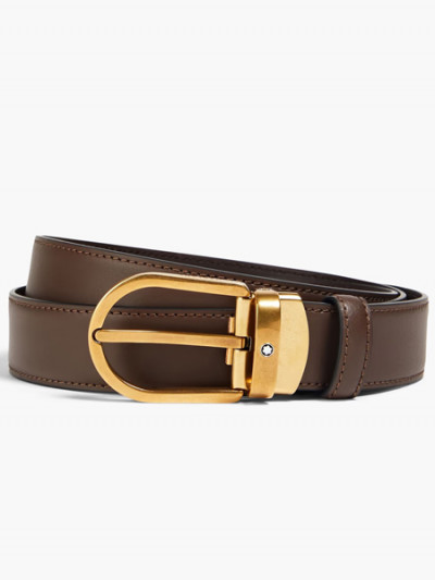 Mont Blanc brown leather belt for men with 54% OFF - The Outnet coupon and sale