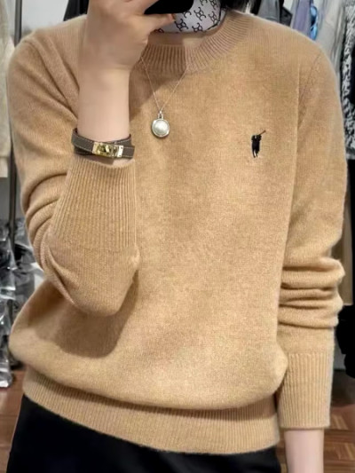 69% AliExpress Black Friday Deals on Women's Classic Crew Neck Cashmere Sweater with AliExpress Coupon