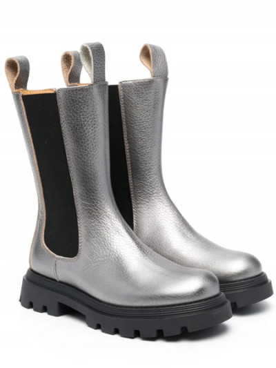 Last chance to buy Eleventy Kids Metallic Leather Boots with 70% off from Farfetch