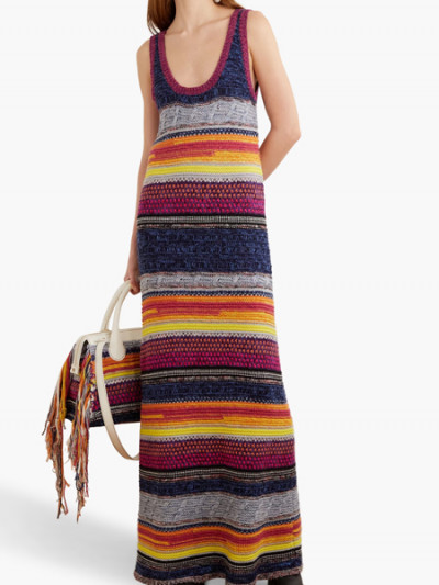 Save 70% on Chloe striped wool and cashmere maxi dress with The Outnet Coupon