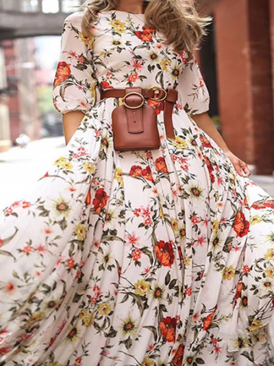 Save more than 60% on a feminine floral maxi dress with AliExpress Deals and Promo Code