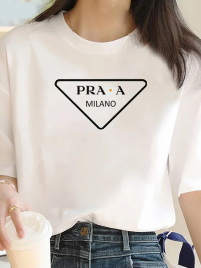 Shop Women's T-shirt with a design similar to a luxury brand with 63% Aliexpress Sale